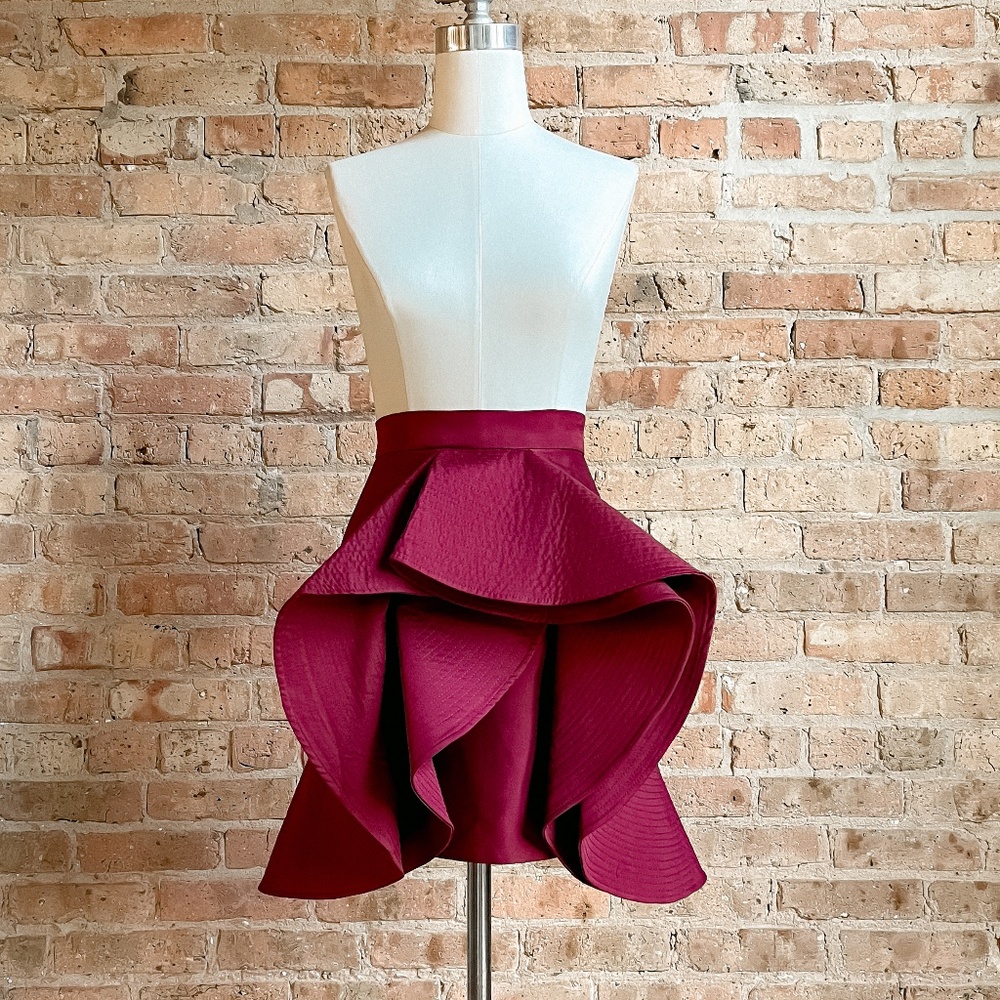 NWT Burgundy Rosette Skirt